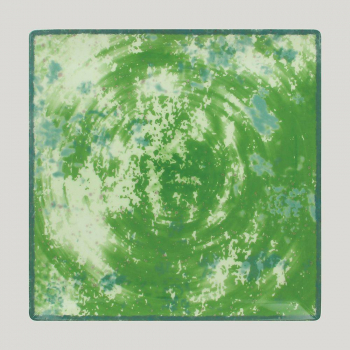 Тарелка RAK Porcelain Peppery квадратная плоская 25*25 см, зеленый цвет 81220225. Фото