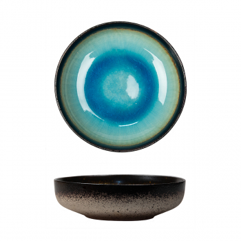 Салатник d=17,5*h 5,1 см,каменная керамика,,700 мл,серия "2022 Spider Silk-Blue"  P.L. 81229267. Фото