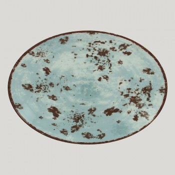 Тарелка RAK Porcelain Peppery овальная плоская 36*27 см, голубой цвет 81220628. Фото
