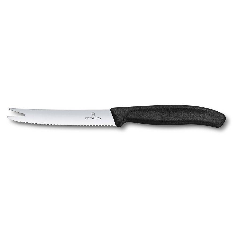 Нож Victorinox для мягких сыров 11 см, волнистое лезвие 70001201. Фото