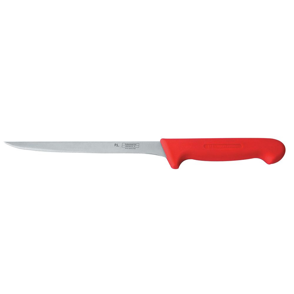 Нож P.L. Proff Cuisine PRO-Line филейный, красная пластиковая ручка, 20 см, P.L. Proff Cuisine 99005007. Фото