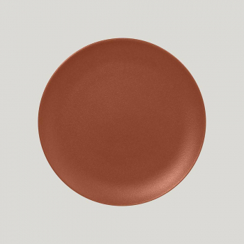 Тарелка RAK Porcelain NeoFusion Terra круглая плоская 24 см, терракотовый цвет 81220232. Фото