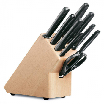 Набор ножей Victorinox на деревянной подставке, 9 шт, h 28 см 70001241. Фото