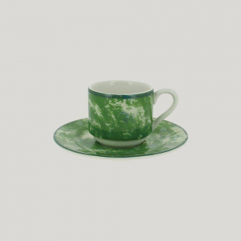 Блюдце RAK Porcelain Peppery круглое 13 см, зеленый цвет (для чашки 90 мл) 81220217. Фото