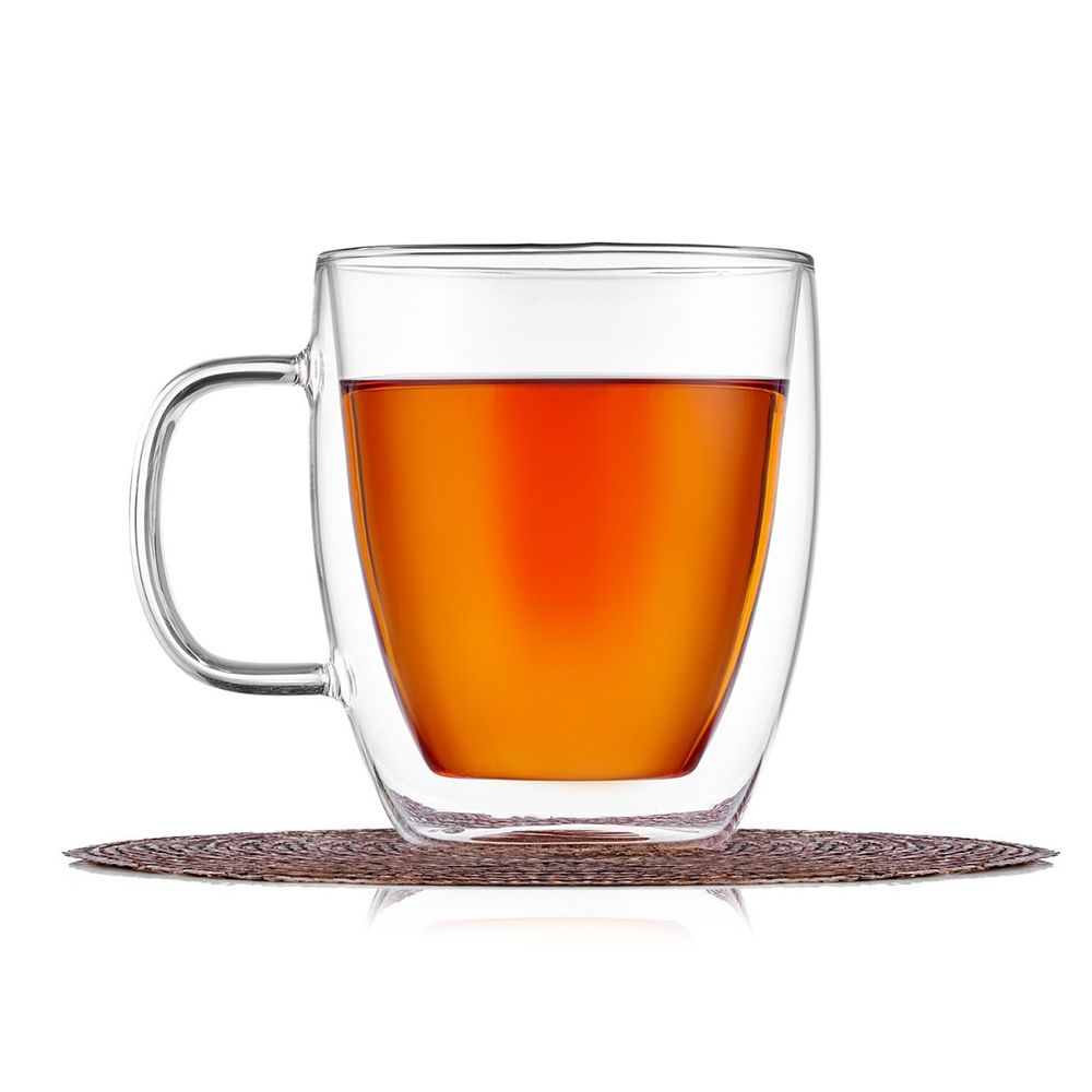 Кружка с двойными стенками для чая и кофе, термостекло,350 мл, PL 81272311. Фото
