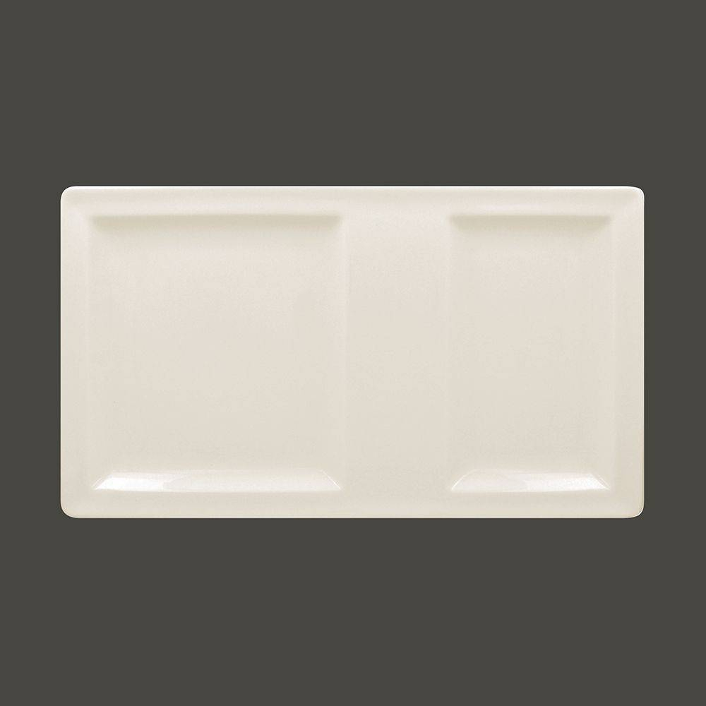 Тарелка прямоугольная 2-секционная RAK Porcelain Classic Gourmet 37*21 см 81220683. Фото
