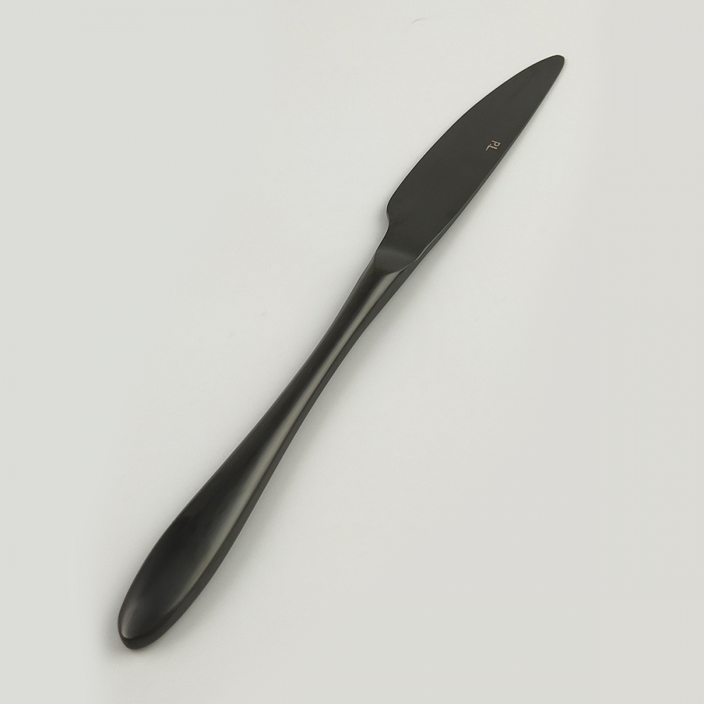 Нож столовый ,покрытие PVD,черный матовый цвет,серия "Alessi-Black"  P.L. 81280009. Фото