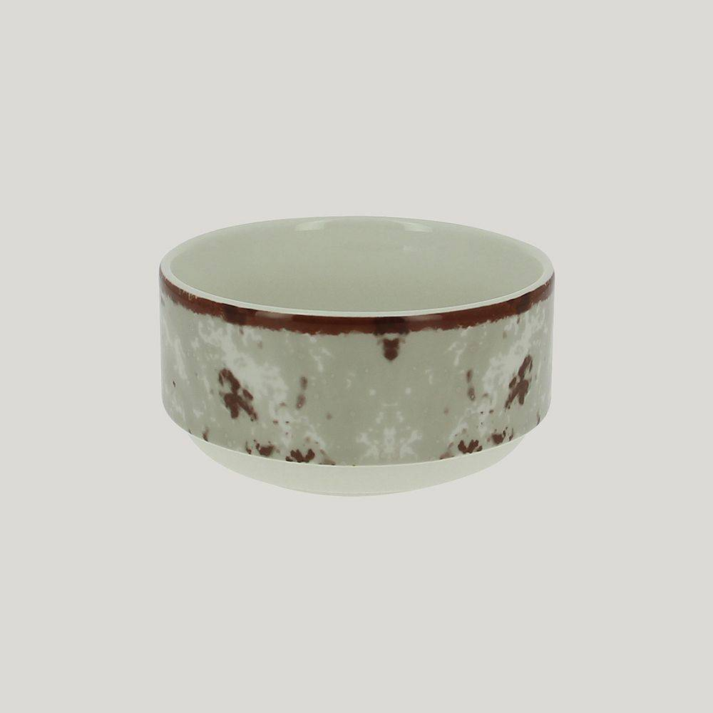 Салатник RAK Porcelain Peppery круглый штабелируемый 300 мл, d 10 см, серый цвет 81220604. Фото