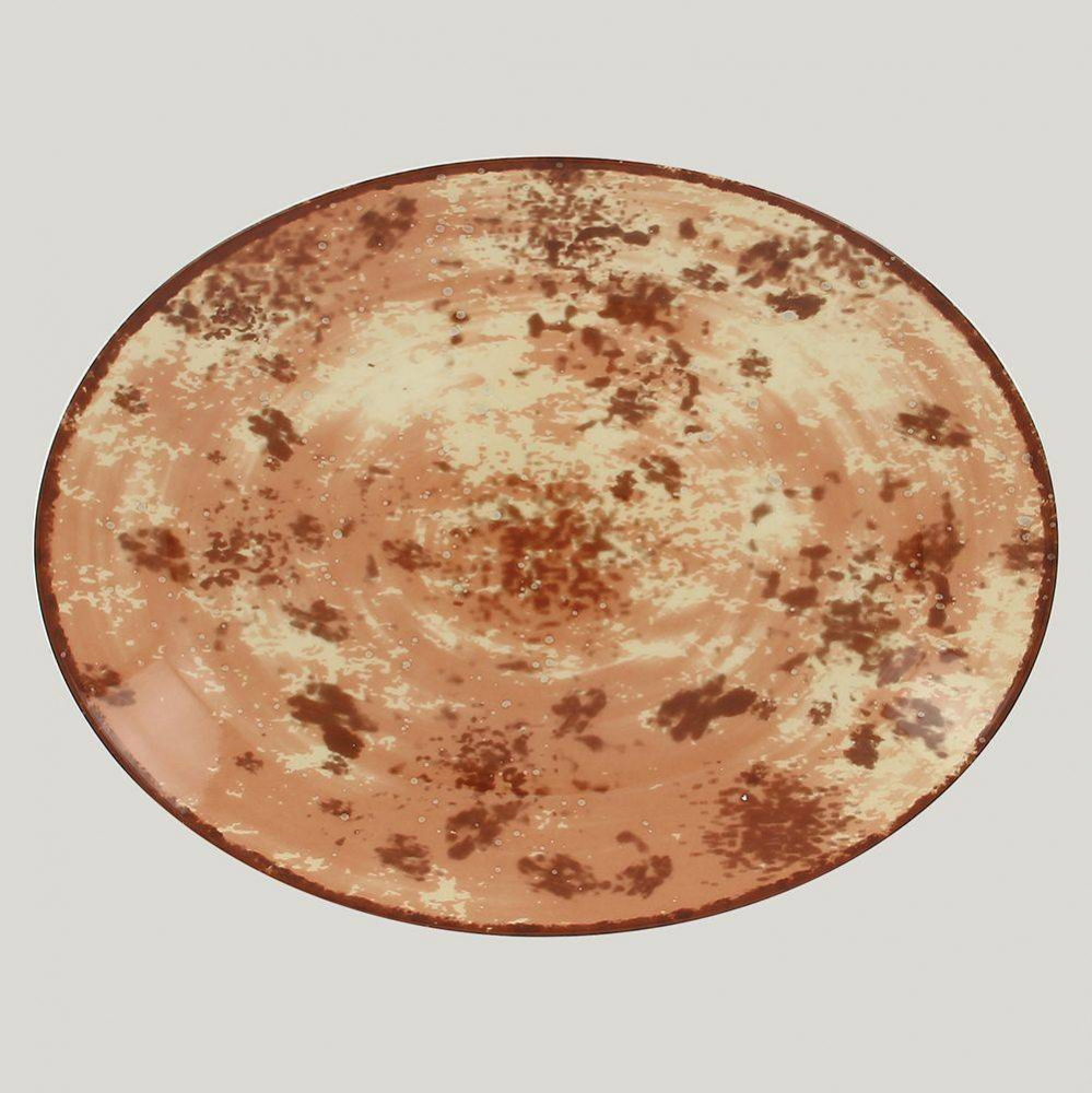Тарелка RAK Porcelain Peppery овальная плоская 26*19 см, красный цвет 81220279. Фото