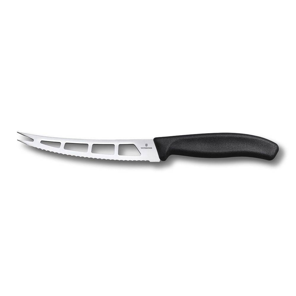 Нож Victorinox для мягких сыров 13 см, волнистое лезвие с отверстием 70001202. Фото