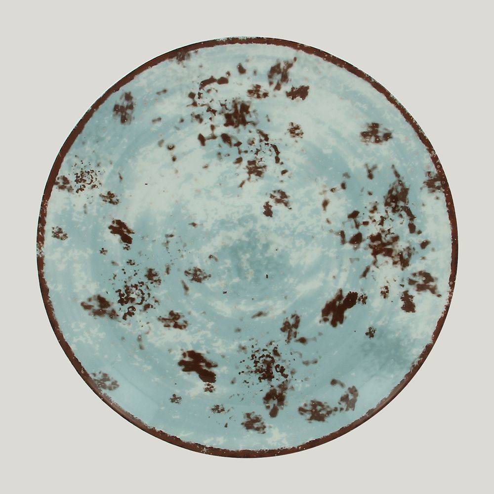 Тарелка RAK Porcelain Peppery круглая плоская 24 см, голубой цвет 81220391. Фото