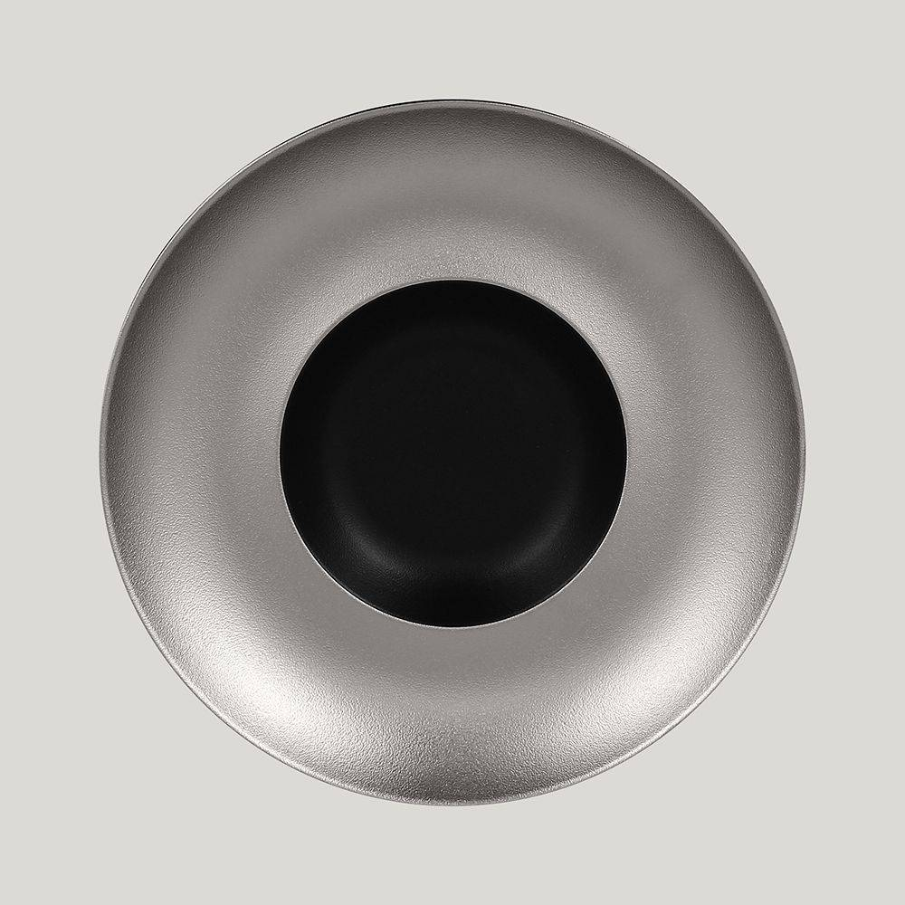 Тарелка RAK Porcelain MetalFusion Silver Gourmet круглая глубокая 29 см, 1,65 л 81223678. Фото