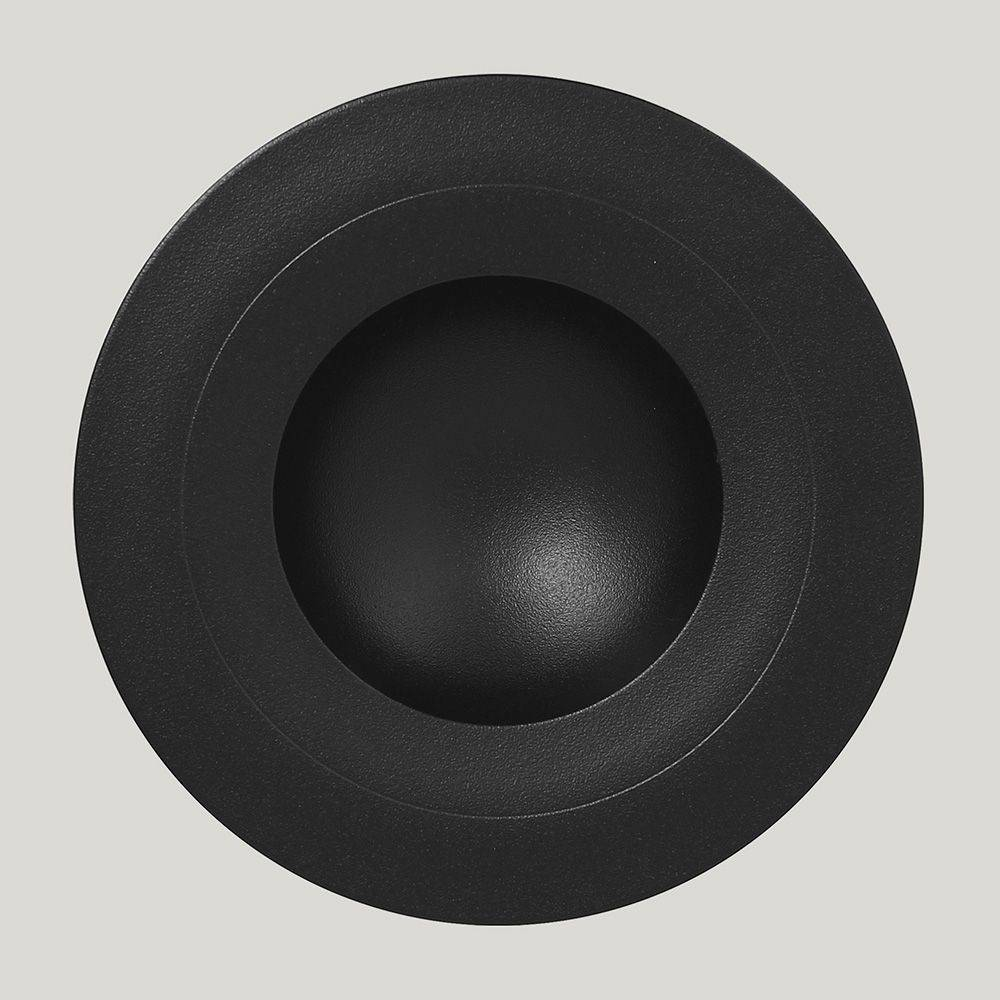 Тарелка RAK Porcelain NeoFusion Volcano круглая глубокая, 23 см (черный цвет) 81221228. Фото