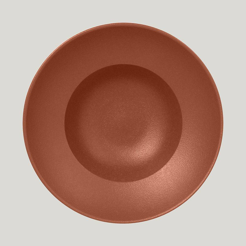 Тарелка RAK Porcelain Neofusion Terra круглая глубокая 26 см (терракоторый цвет) 81221050. Фото
