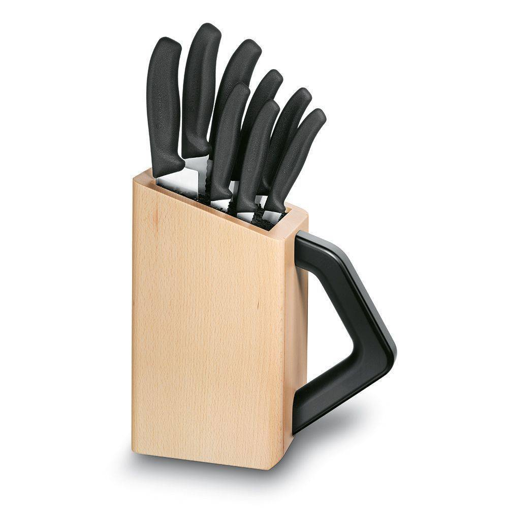 Набор ножей Victorinox на деревянной подставке, 8 шт, h 38,2 см 70001238. Фото