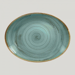 Овальная тарелка RAK Porcelain Twirl Lagoon 36*27 см 81220460. Фото