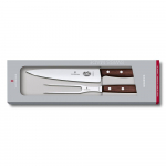 Набор Victorinox: универсальный нож 19 см + вилка для мяса 15 см, ручка розовое дерево 70001091. Фото