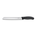 Нож  для хлеба 21 см волнистое лезвие Victorinox чёрный, в блистере 81249875. Фото